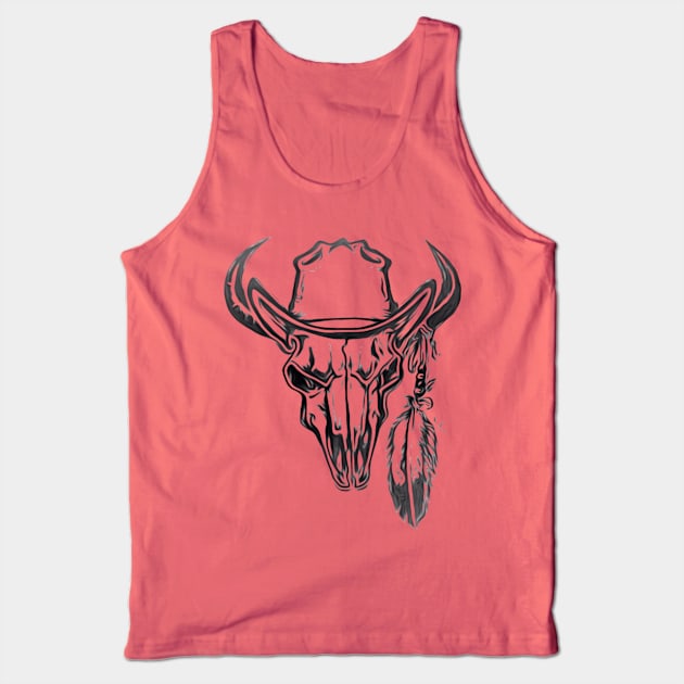 Buffalo Bison Skull Tank Top by Bosko Art Designs